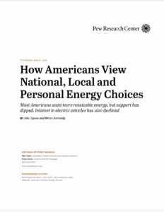 How Americans View National, Local and Personal Energy Choices
